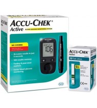 Accu Chek Active Blood Glucometer Kit (Box of 10 Test strips Free)