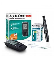 Accu Chek Active Blood Glucose Meter Kit, Vial of 10 strips free