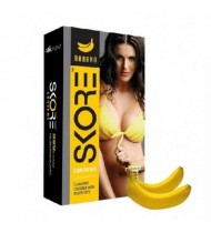 Skore Banana 1500+ Raised Dots Condoms - 10Pcs